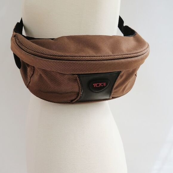 Tumi Womens Mens Unisex Bronze Brown Structured Travel Waist Fanny Pack - Picture 9 of 16